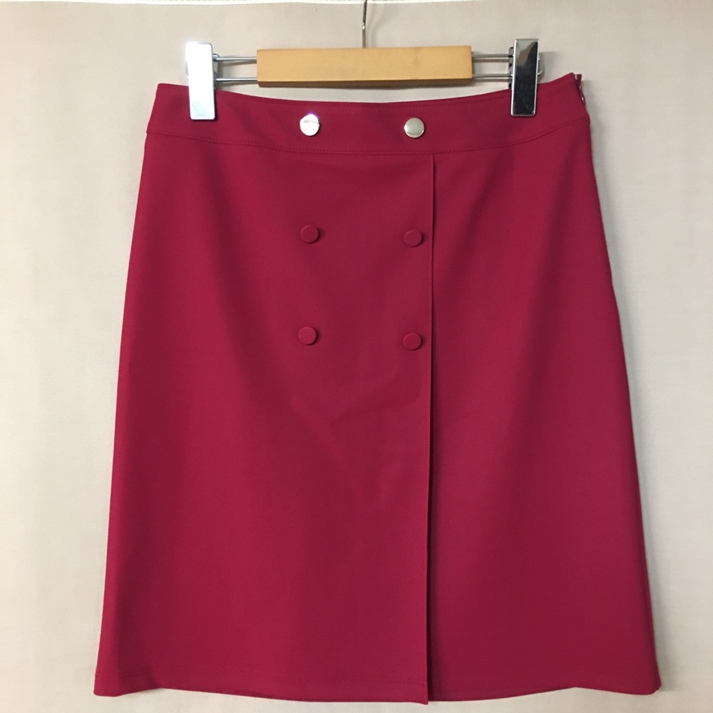 Brand New TRISTAN A-Line Skirt with double buttons in red Sz 2